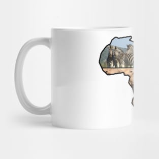 African Wildlife Continent Collage Mug